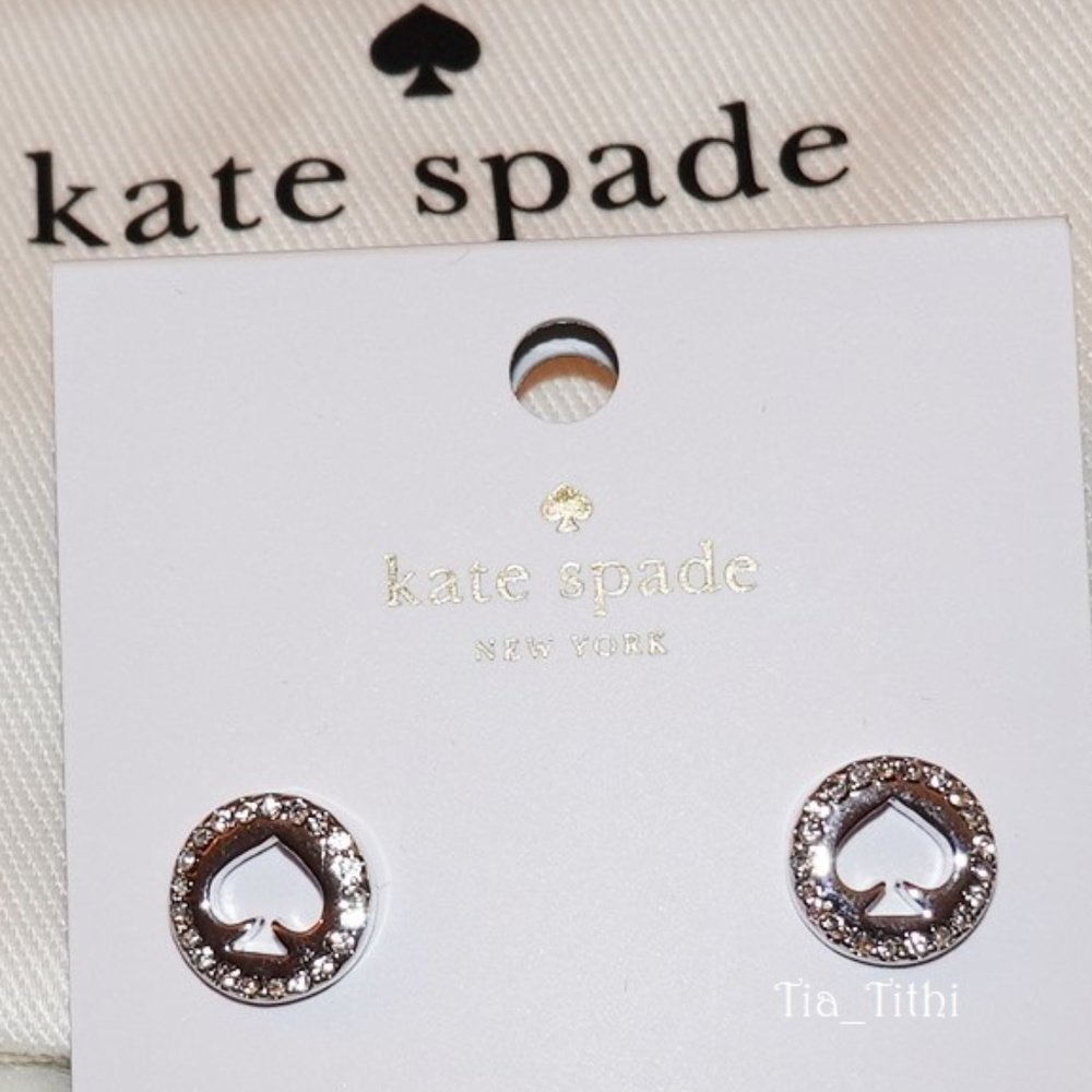 Kate Spade Spot the Spade Pave Halo Spade Studs - Picture 2 of 4